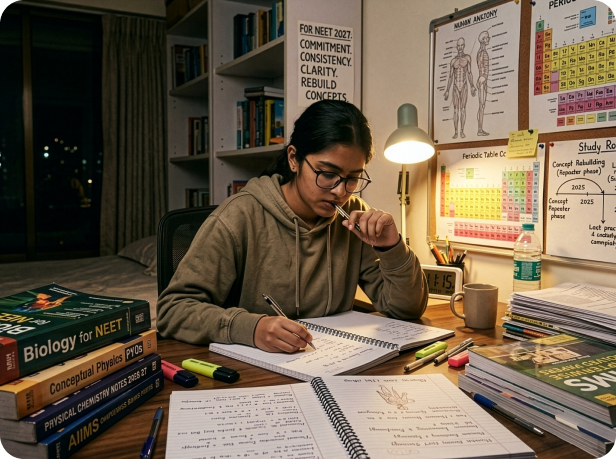 Student studying for NEET 2027